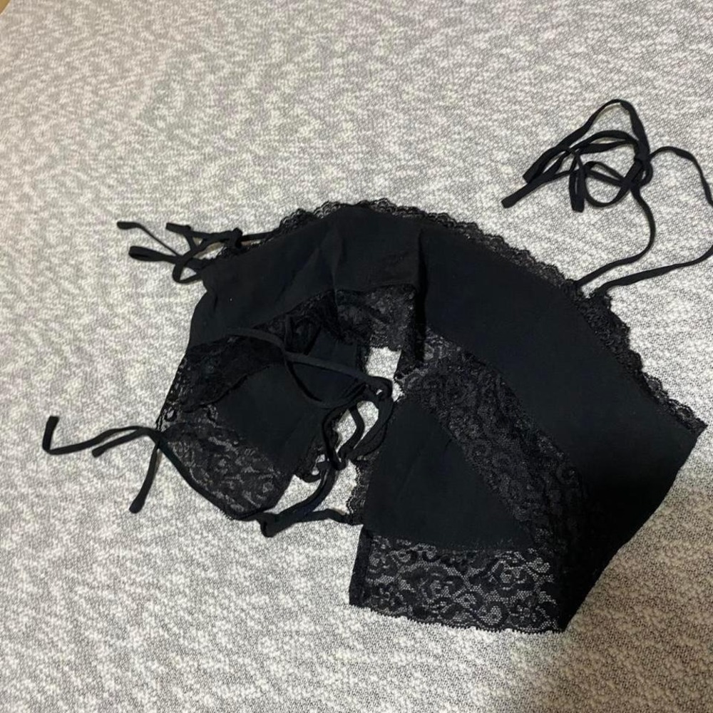 Hey Babe black lace crop top Women S. SKU-A151
